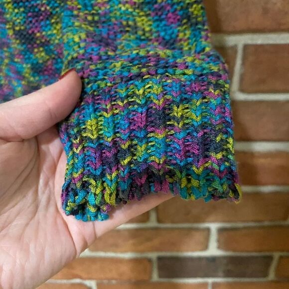 Ruby Rd Multicolor Layered Neck Top with Fringe Large - Picture 7 of 10